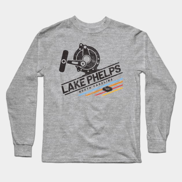 Fishing Reel for Fishing at Lake Phelps, North Carolina Long Sleeve T-Shirt by Contentarama